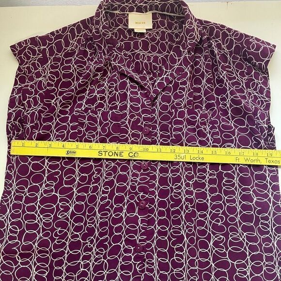 Anthropologie Maeve Button Front Cap Sleeve Raffine Rayon Blouse Plum Small - Picture 4 of 8